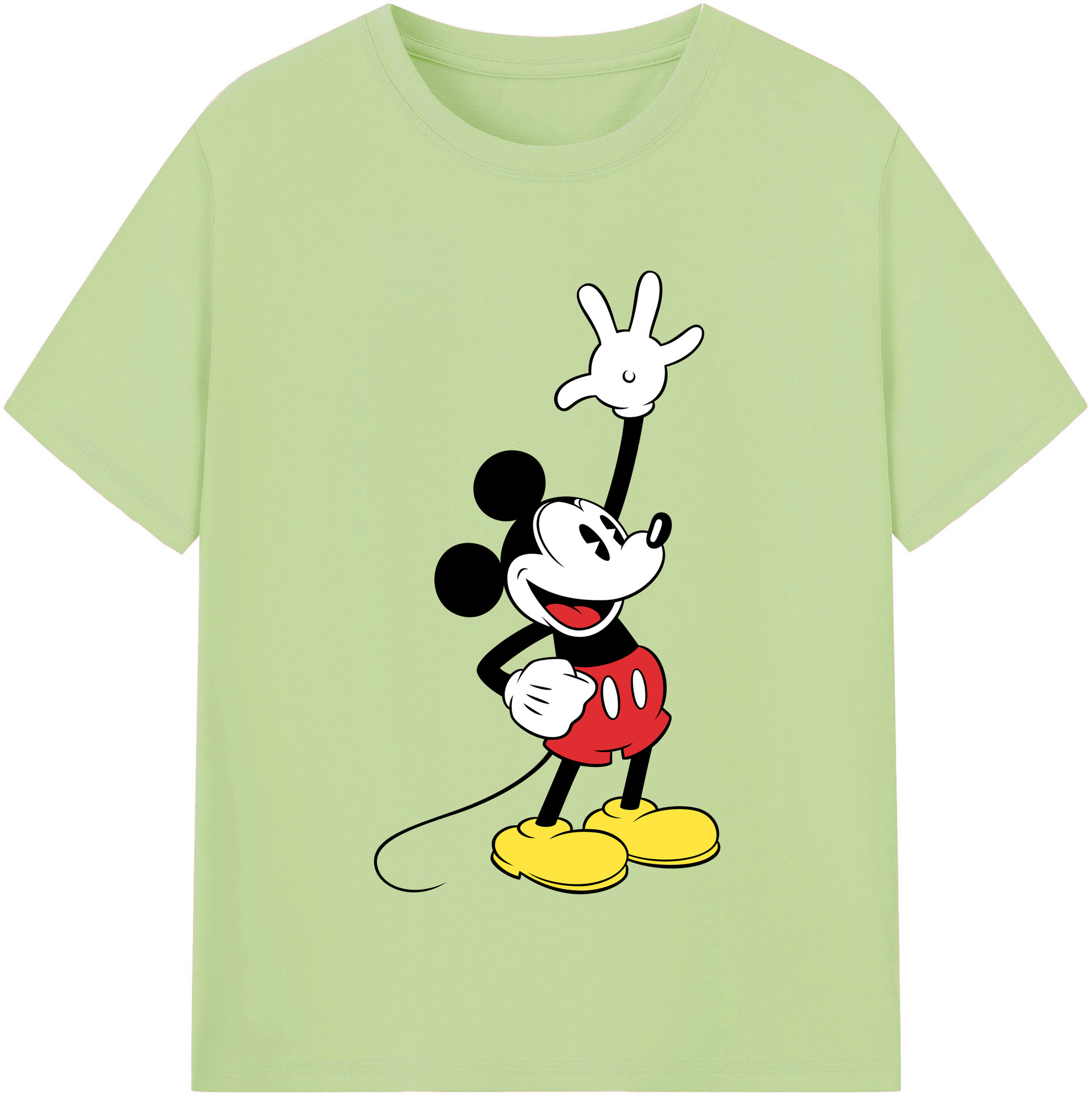 （画像用） ミッキーマウス Mickey Mouse 綿100％半袖Tシャツ（フロントプリント）